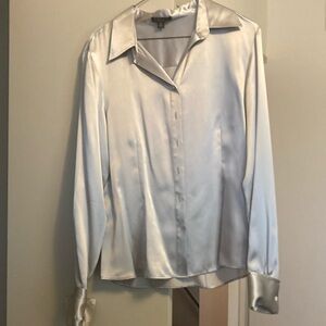 Brooks Brothers silver silk button down 12